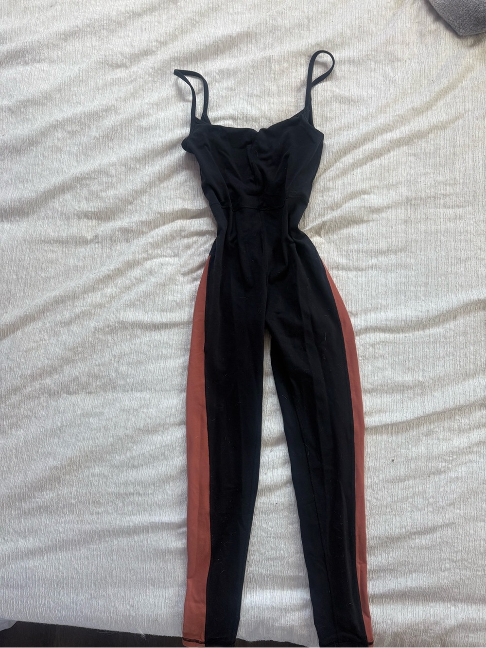 Wilfred Black Jumpsuit with Rust Side Panels